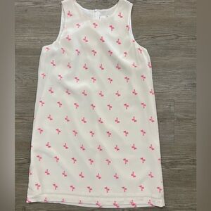 Amanda Uprichard Silk Cream Dress with Pink Palm Trees Size Small